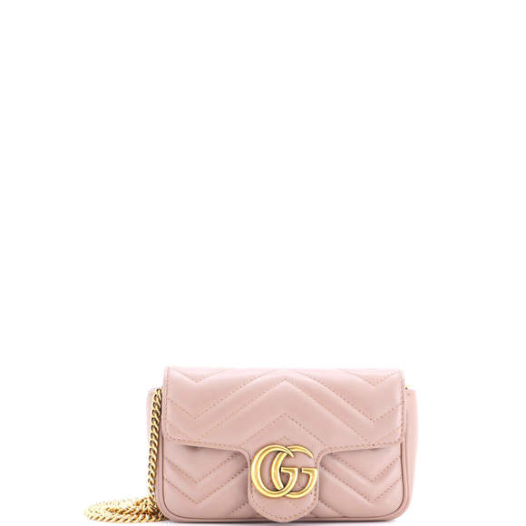 Gucci Super Mini GG Marmont Flap Bag Matelasse Leather - Picture 1 of 8